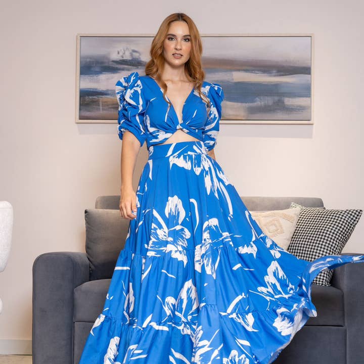 Ocean Flow set of blouse and skirt for wholesale by JUAJUA