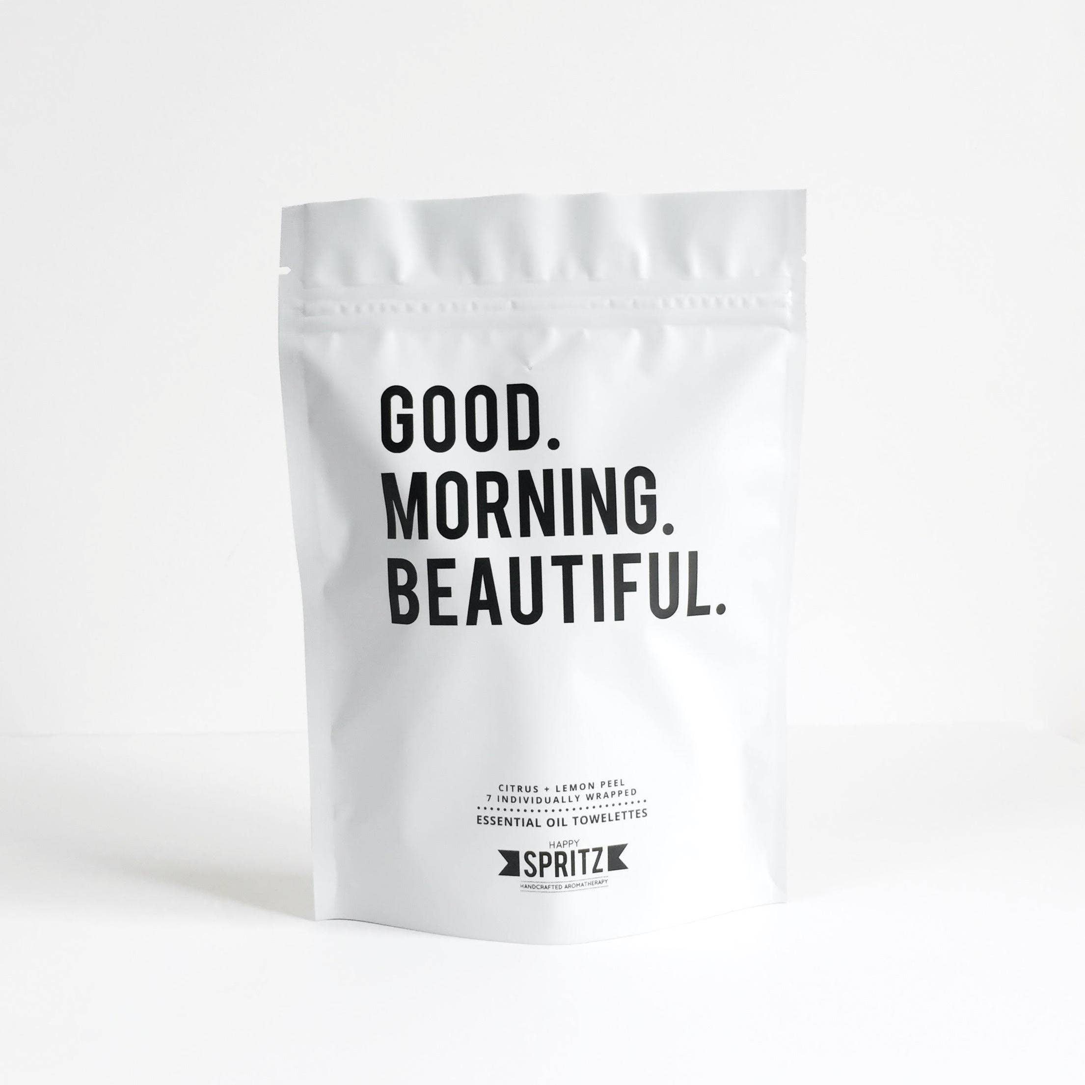 Happy Spritz - Wholesale Face & Body Wipes - Good Morning Beautiful Towelette 7 Day Bag4
