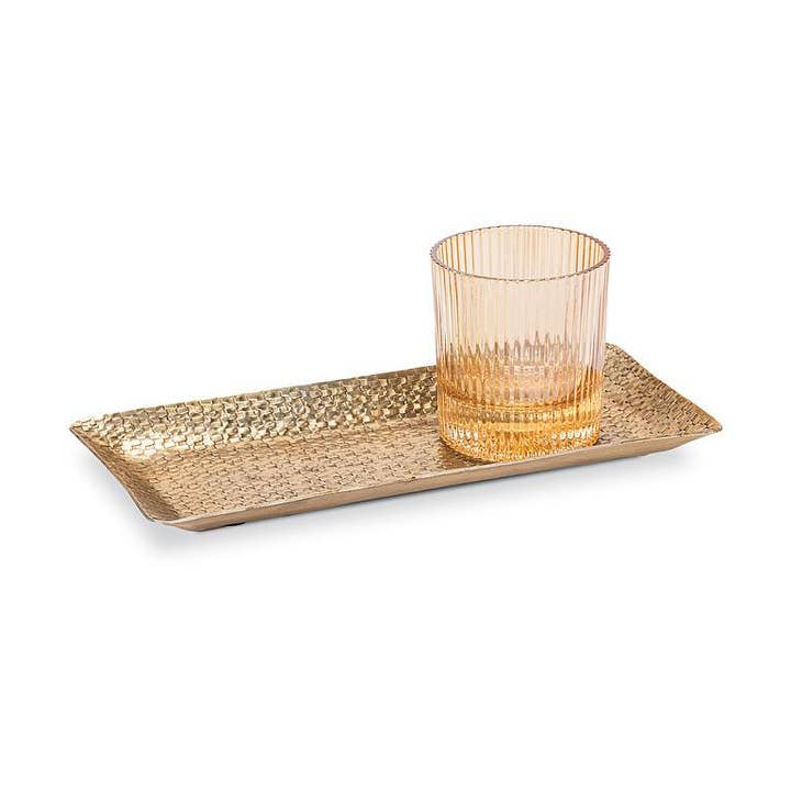 Abbott - Wholesale Decorative Tray - Small Rectangle Hammered Tray-Antique Gold-5x11"L