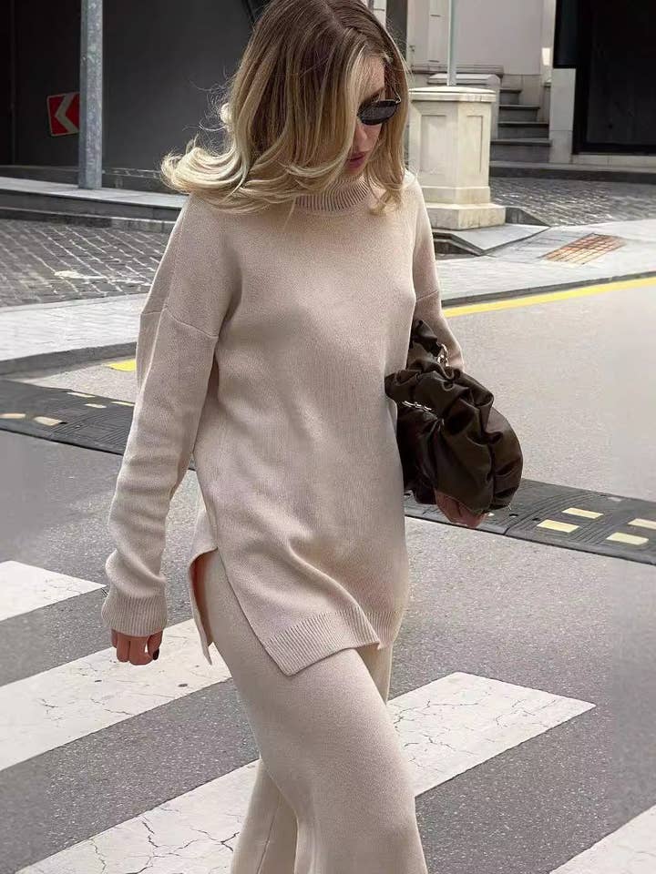 Marayn - Wholesale Tunic Sweater - Women's - Womens Cozy Loose Knit Turtleneck Sweater10