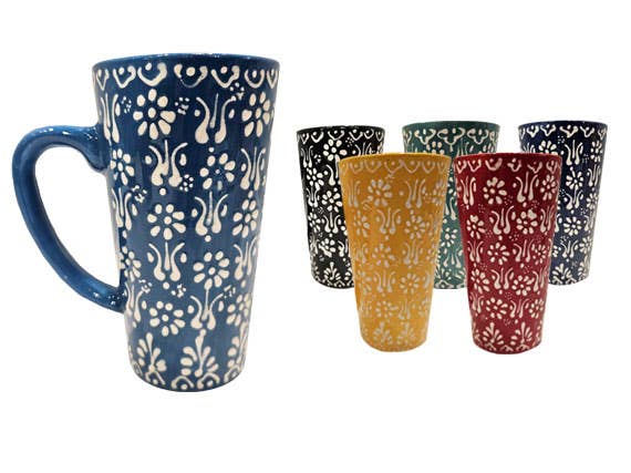 Access by Mediterranean Concepts – Engroshandel Kaffekrus – Latte keramisk krus pastelmønster0