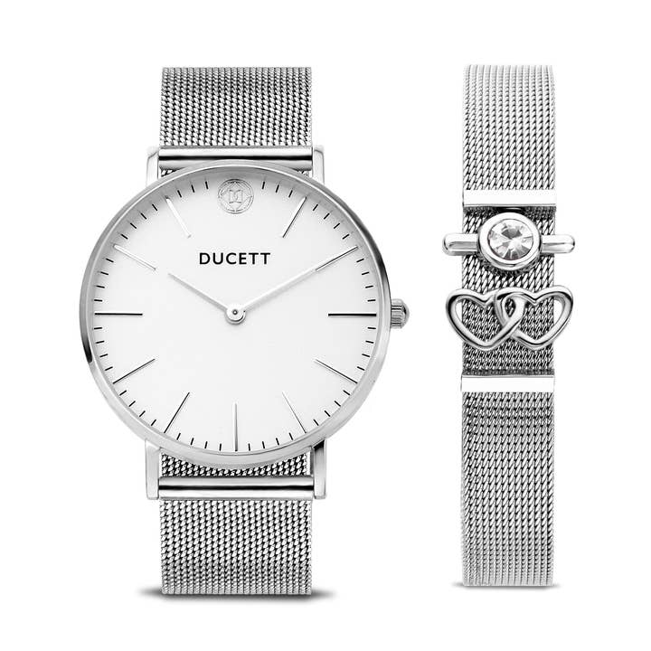 Sølv mesh ur+mesh armbånd luksus for engroshandel hos DUCETT