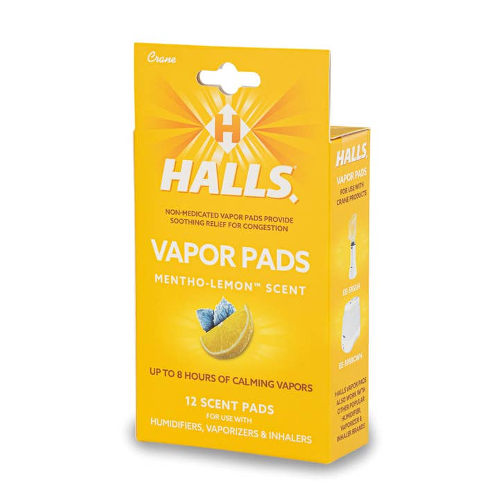 HALLS Mentho-Lemon Scented Vapor Pads for wholesale by Crane USA