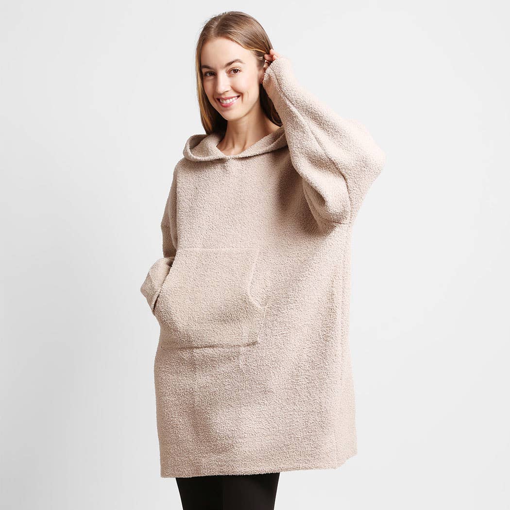 Fashion City - Wholesale Hoodie - Dames - Dames zachte wintertrui met capuchon en zak in effen kleur11