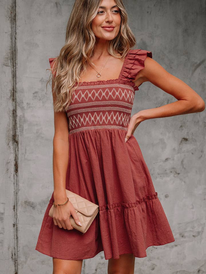 Aurelia Trim Sleeveless Mini Dress for wholesale by Threaded Pear