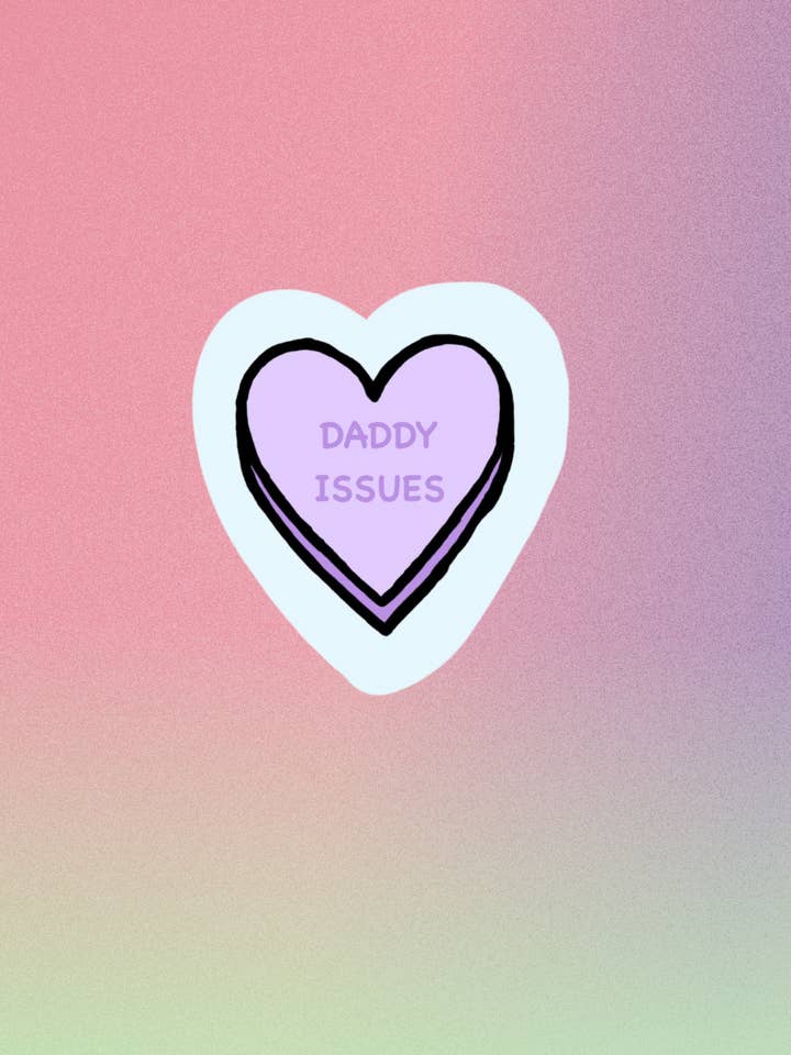 Pre-ordenar pegatina de corazón de caramelo Daddy Issues para venta al por mayor de Chaotic Crystal Chick Co.