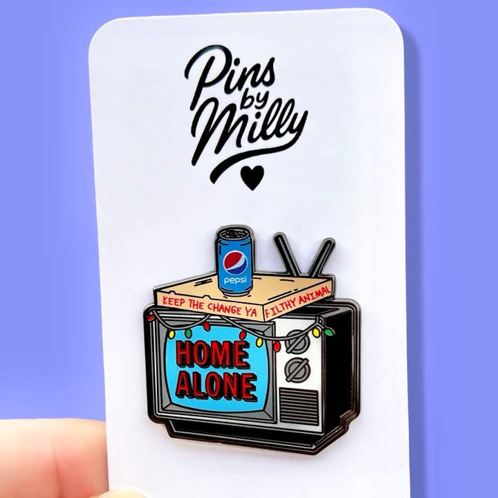 Home Alone Christmas TV Enamel Pin for wholesale by Millypins