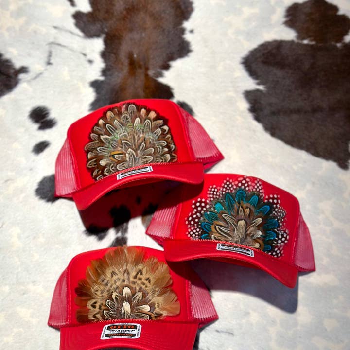 RED FEATHER TRUCKER HAT and other Purchase Wholesale high quality trucker hats. Free Returns & Net 60 Terms on Faire trending on Faire.