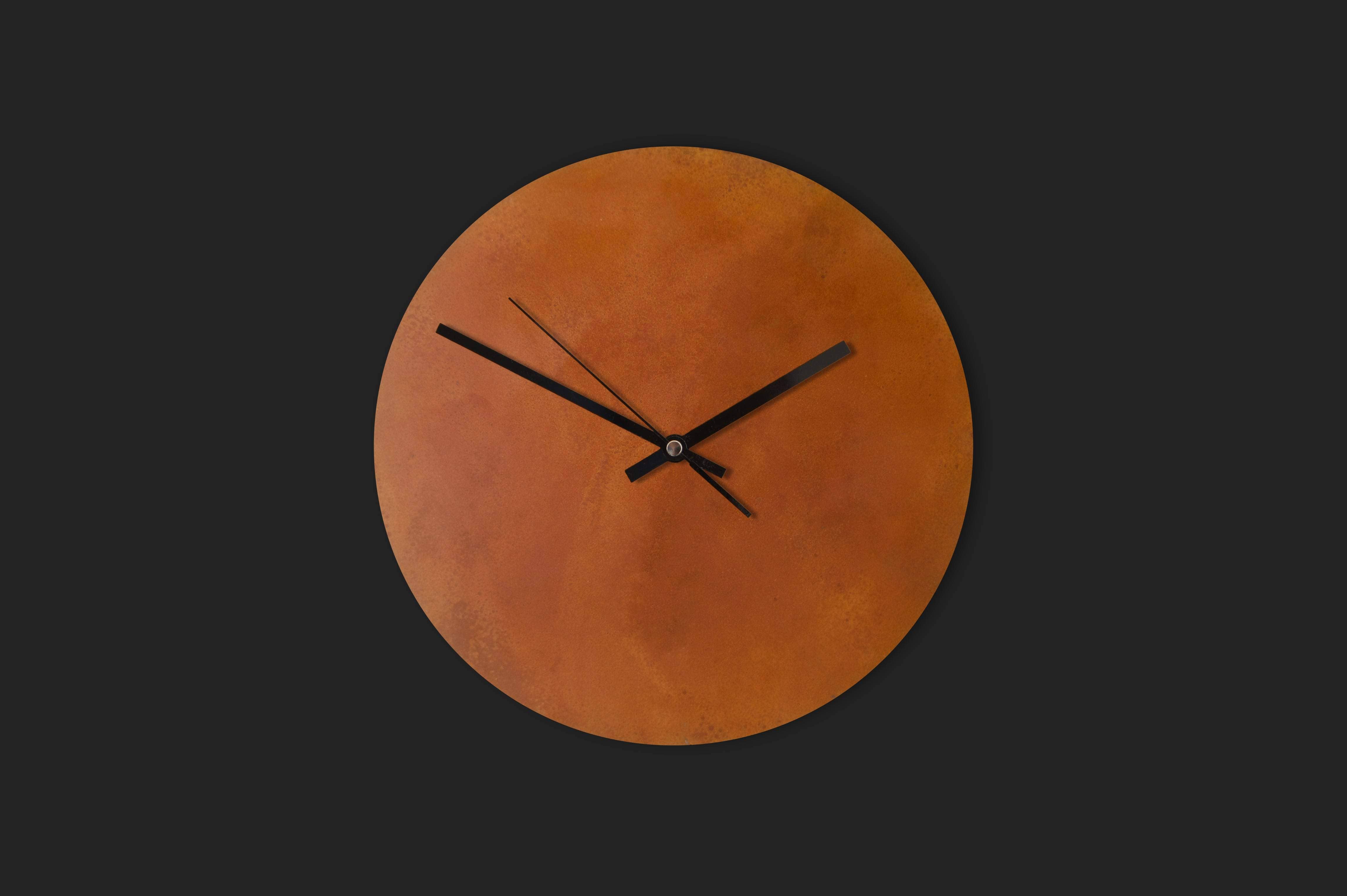 Calvill – Relógio de parede por atacado – Relógio de parede enferrujado em aço corten0