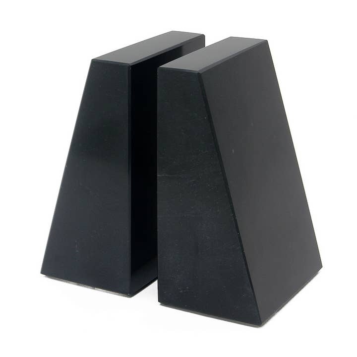 Zeus Collection Jet Black Marble Bookends for wholesale by Marble Crafter
