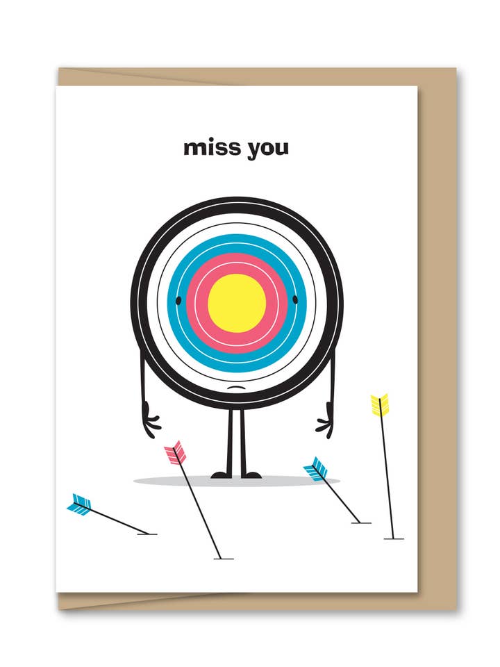 Mini Miss You (Enclosure-sized Everyday Greeting Card) for wholesale by Maginating