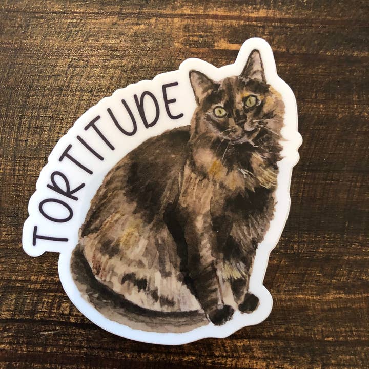 Tortitude Schildkröten-Katzen-Aufkleber für den Großhandel von Liffey Pop Designs