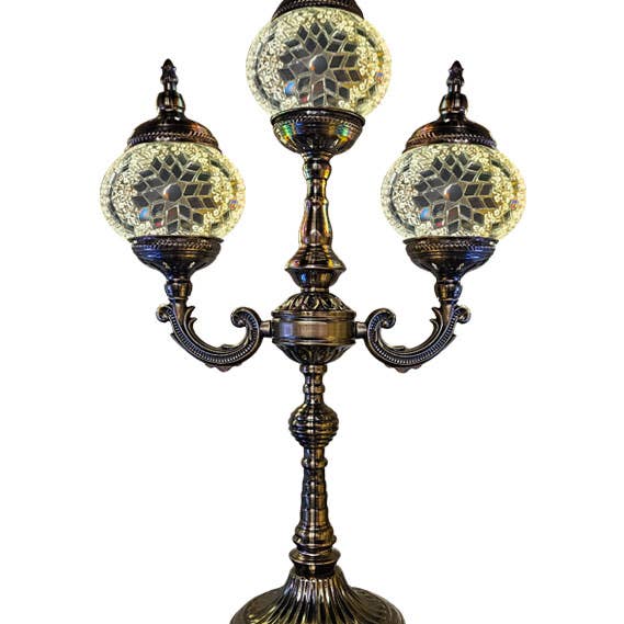 Lámpara de escritorio colgante de mosaico - patrón de estrella blanca para venta al por mayor de Access by Mediterranean Concepts