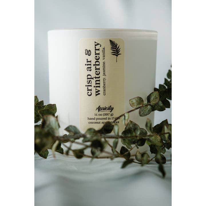Apricity Products LLC – wholesale Burkljus – 14 oz. Vit Behållare | Kokosnöt Aprikosvax Träväckljus