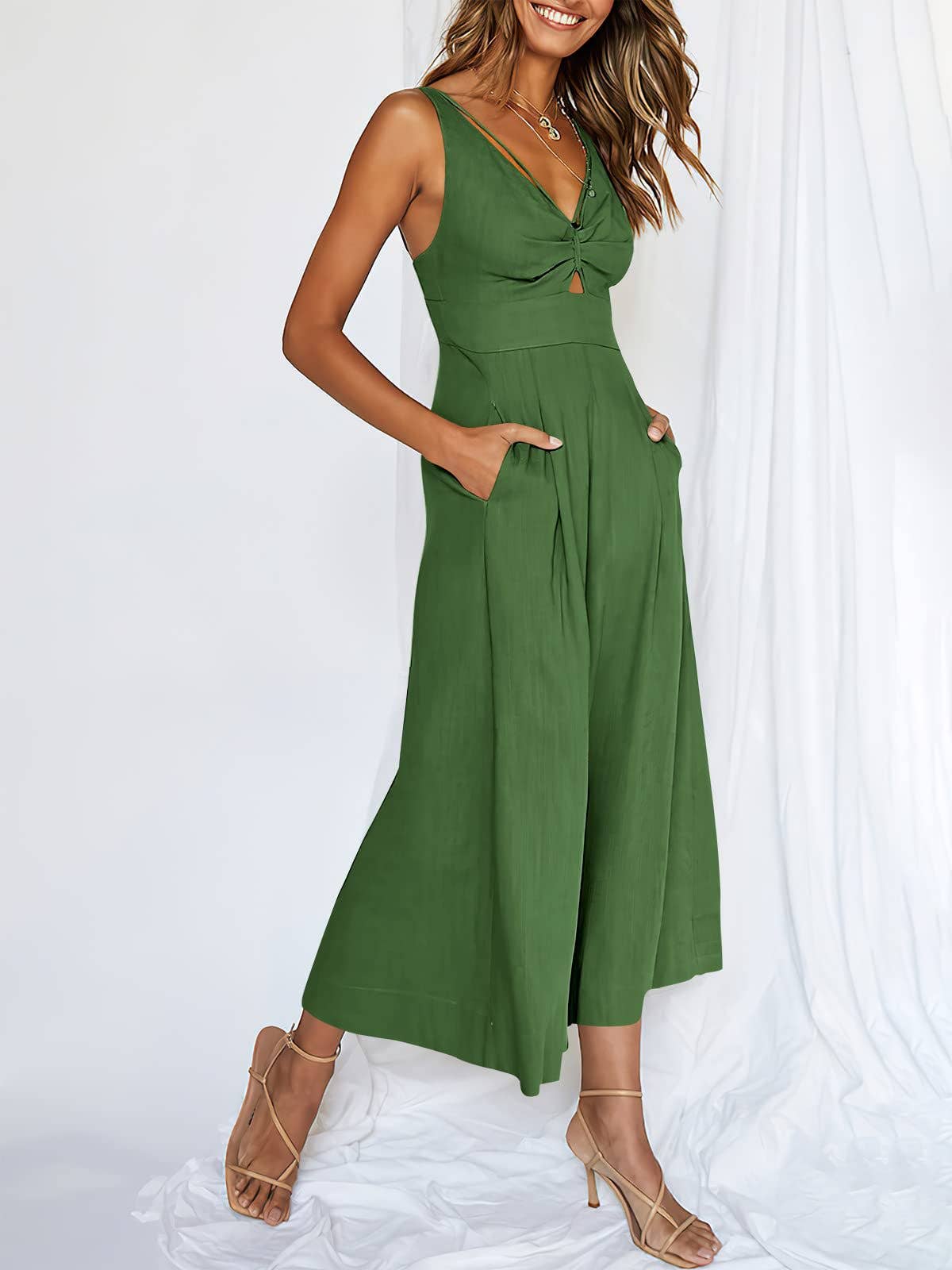 Sweetkama - Wholesale Jumpsuit - Women's - Ladies String Shoulder Overall Sleeveless Jumpsuit 238710