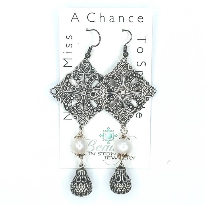 Fancy Filigree Earring for wholesale by Beauty In Stone Jewelry