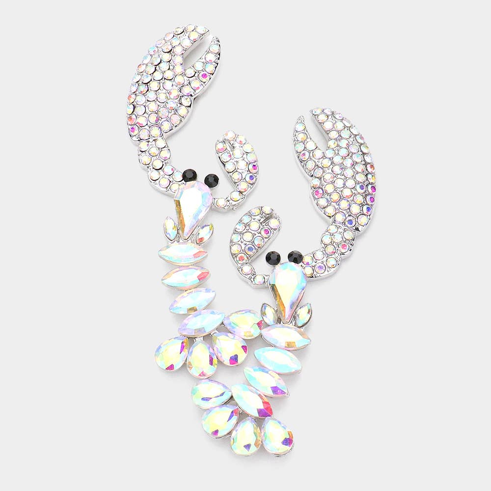 Sensibling Corp. - Wholesale Hangende/ronde oorbellen - Statement oorbellen met meerdere stenen en hangende kreeft.1