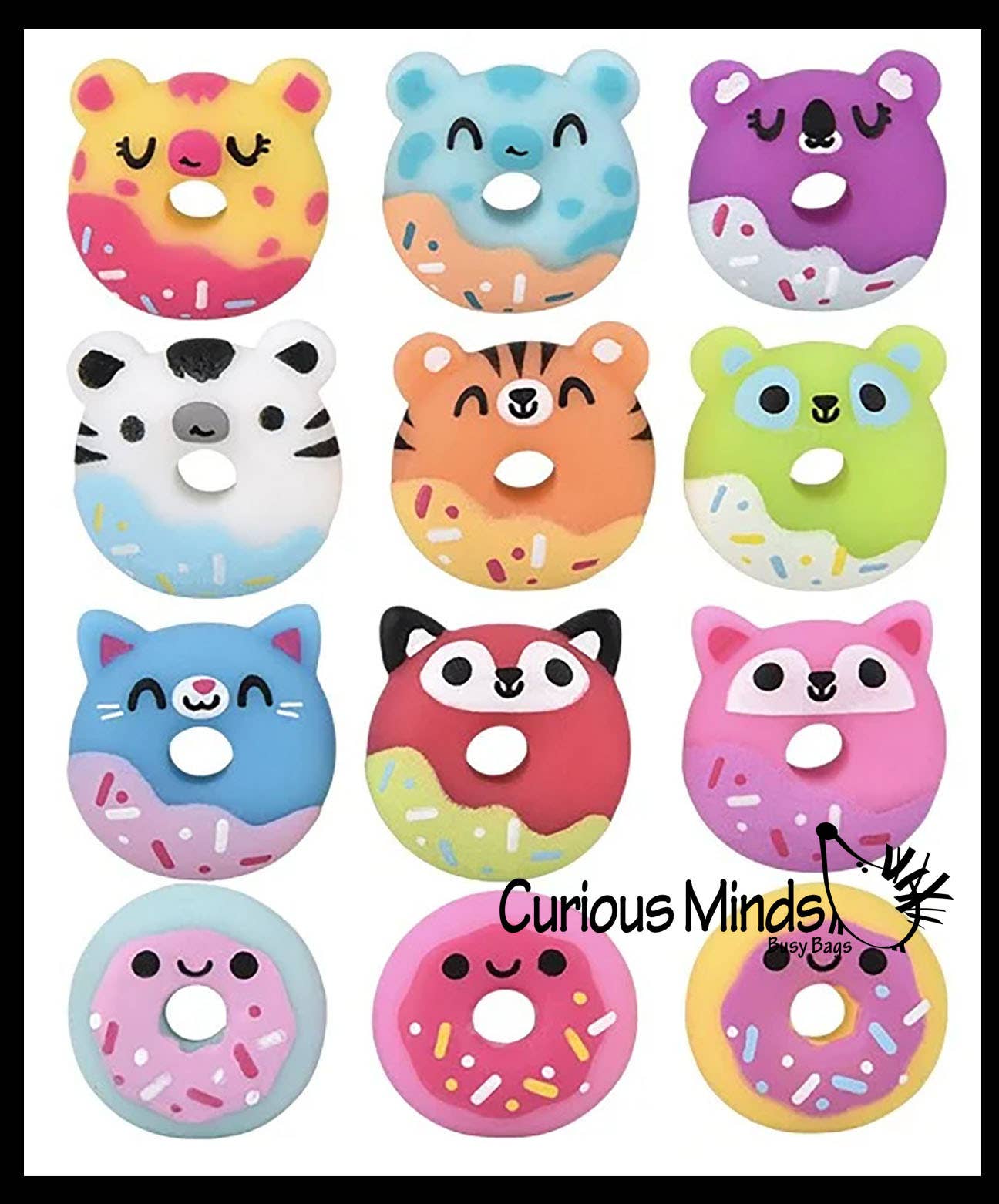 Curious Minds Toys - Wholesale Fidget Toy - Kids - 1 Donut Animal Food Mochi Squishy - Kawaii -  Cute Indiv2