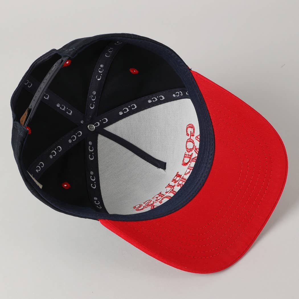 Fashion City - Wholesale Baseball Cap - Unisex - God Bless America Embroidered Two-Tone Canvas Cap25