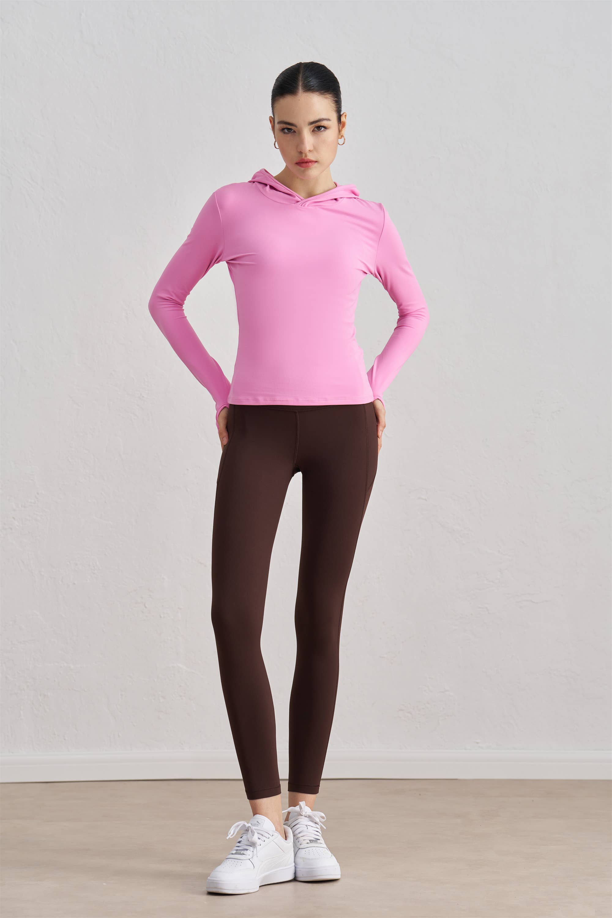 91thelabel - Wholesale Athletic Top - Women's - Juno Long Sleeve Active Top With Hoodie 13