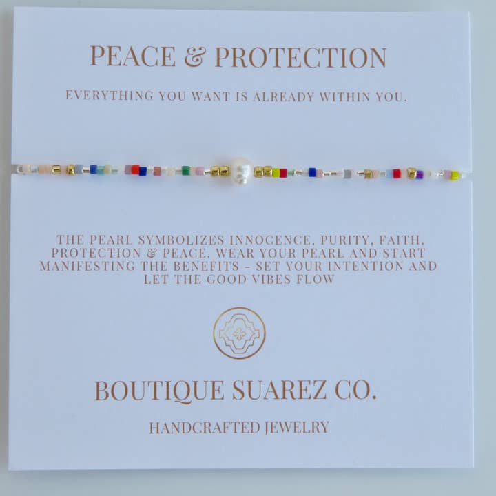 Boutique Suarez Co. - Wholesale Beaded Bracelet - Manifest Peace - Pearl Bracelet68