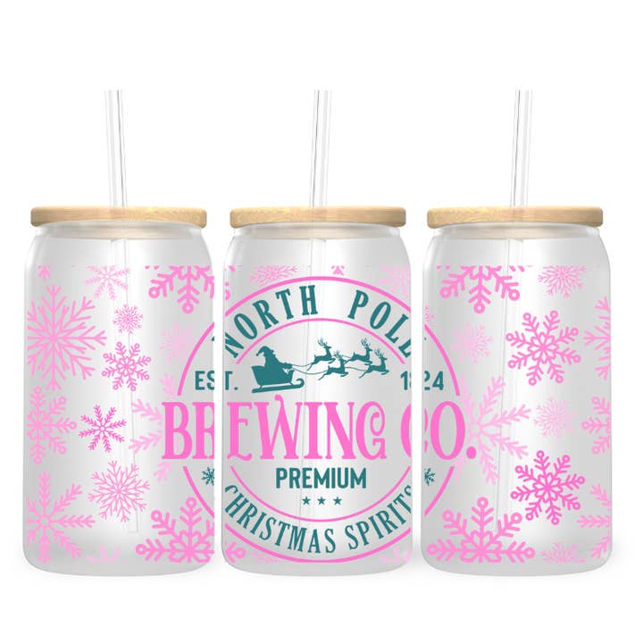 Southern Backroad Tees LLC - Wholesale Drinking Glass/Cup - North Pole Christmas Glass libby tumbler0