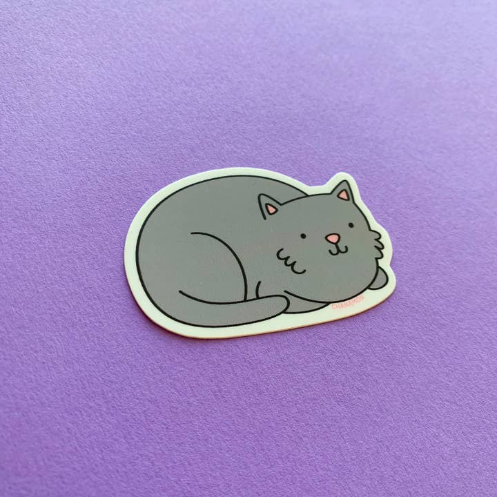 Maison Chanamon - Wholesale Sticker - Grey Cat Loaf Sticker