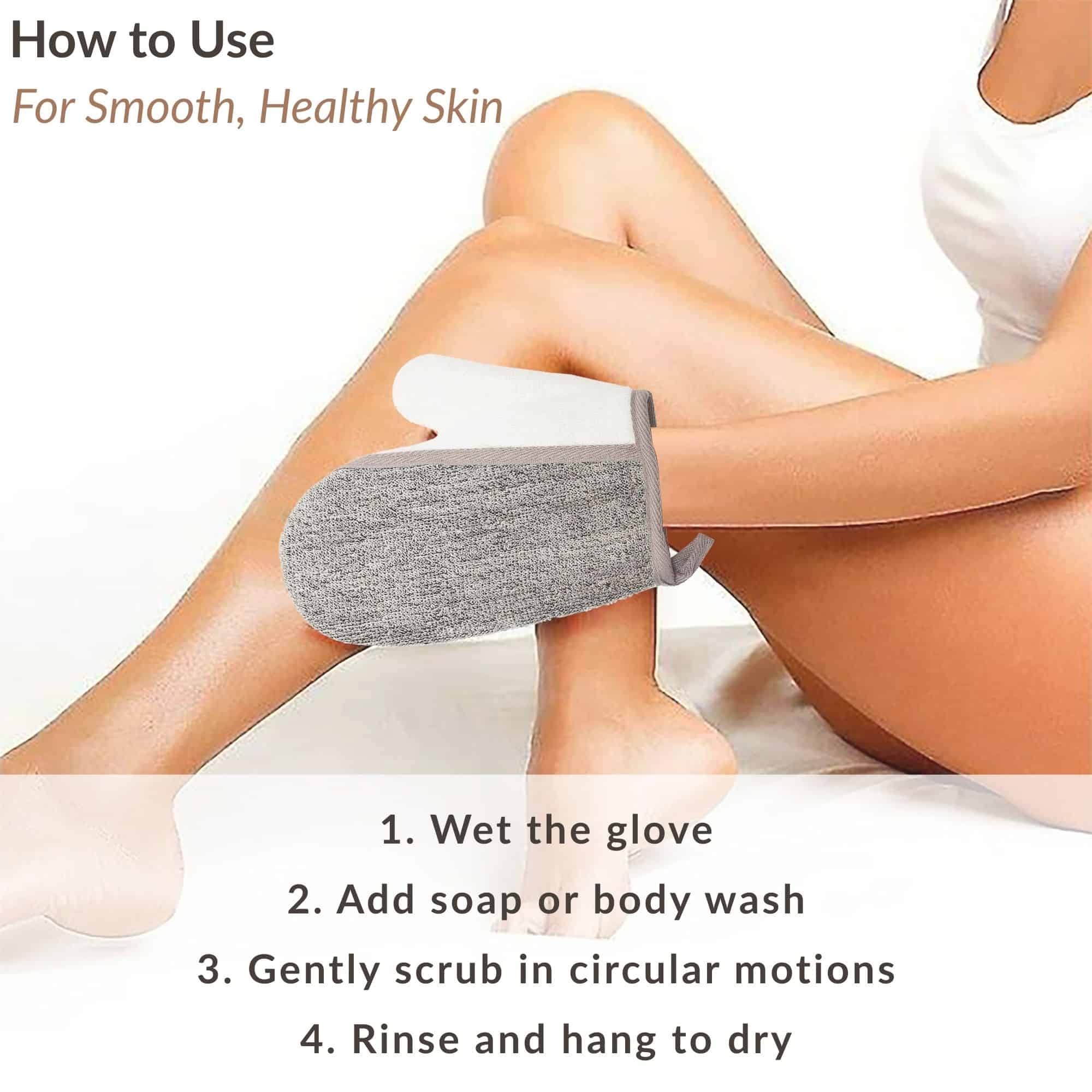 Evideco French Home Goods - Wholesale Exfoliating Gloves/Mitts - Body Scrubber Glove - Dual-Sided Exfoliating Mitt4