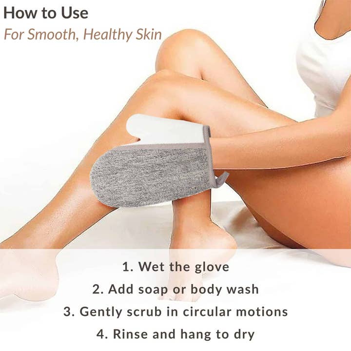 Evideco French Home Goods - Wholesale Exfoliating Gloves/Mitts - Body Scrubber Glove - Dual-Sided Exfoliating Mitt4