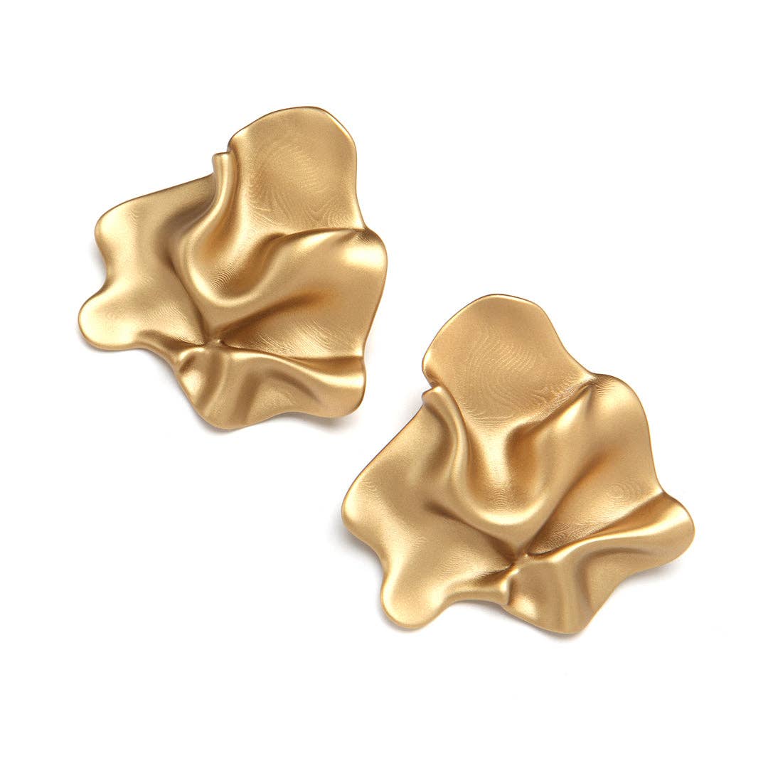 Azalea Clip Earring Gold for wholesale by PONO by Joan Goodman