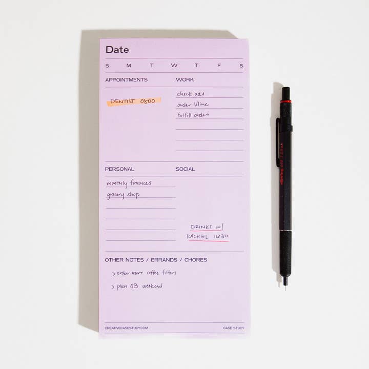 Daily Task Notepad Planner - Pink/Red for wholesale by Case Study