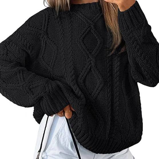Rosa Clothing - Wholesale Knit Sweater - Women's - Women Cable Knit Sweater Loose Fit Chunky Fall Pullover5