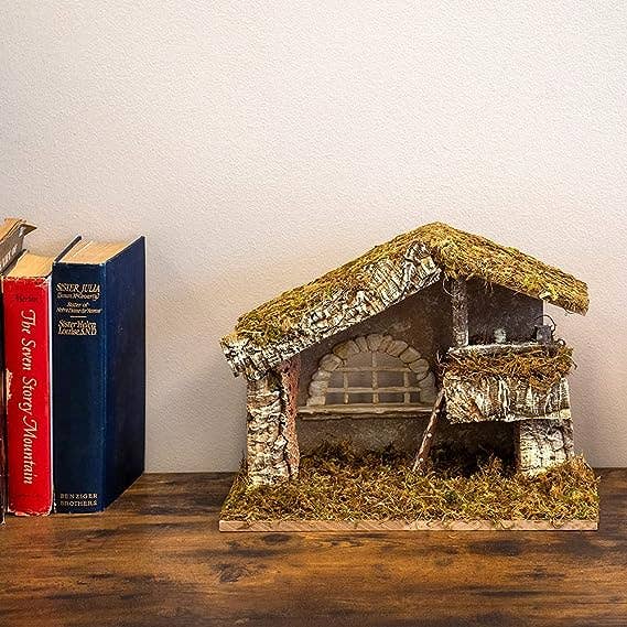 Village Gift Importers - Wholesale Nativity Scene Decor - Village Nativity Wooden Stable Creche | 12" x 7" x 9"2