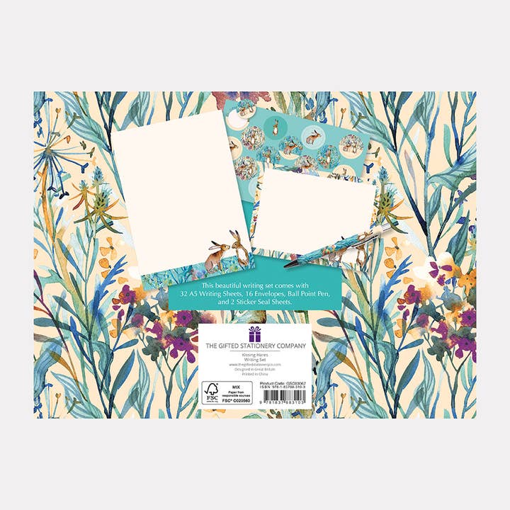The Gifted Stationery Company - Wholesale Stationery/Notecard Set - Writing Set - Kissing Hares2