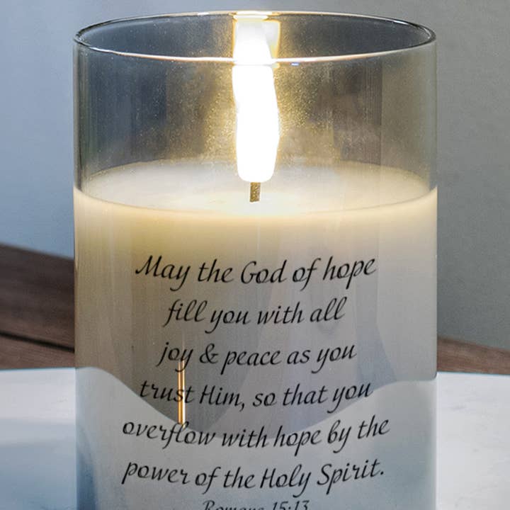 Vela LED que el Dios de la esperanza Rom 15:13 para venta al por mayor de Cottage Garden