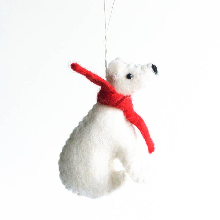 Nivas - Wholesale Ornament - Handmade Polar Bear Felt Ornament