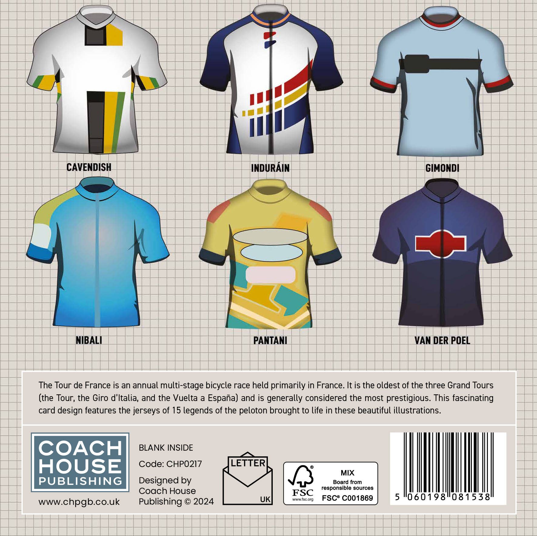 Coach House Partners – wholesale Everyday greeting card – Vintage Cycling Jerseys Greetings Card - 150x150 Blank2
