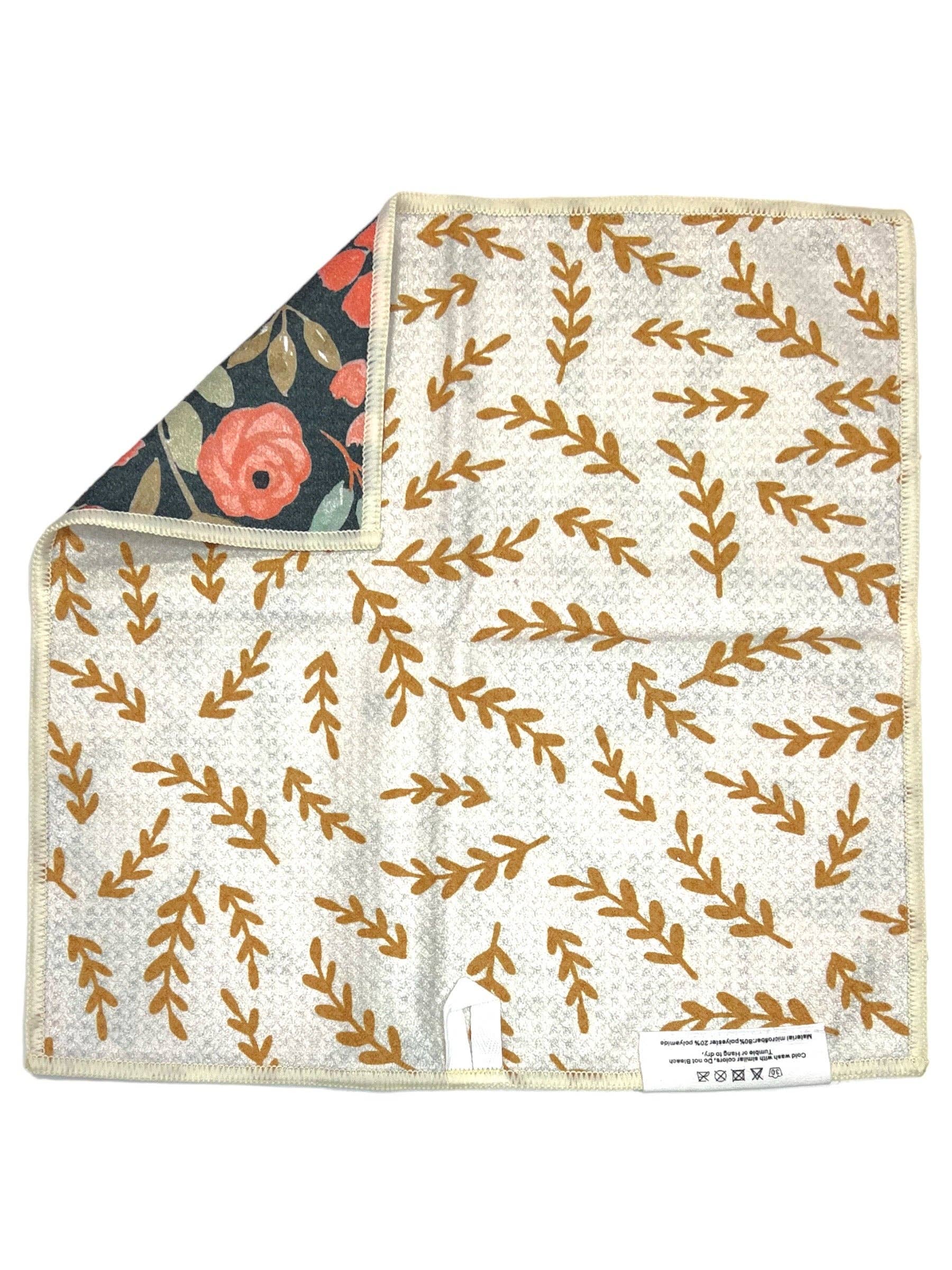 Charcoal Cream Fern: Reversible Washcloth for wholesale on Faire1