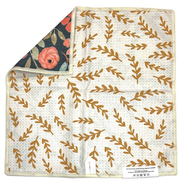 Charcoal Cream Fern: Reversible Washcloth for wholesale on Faire1