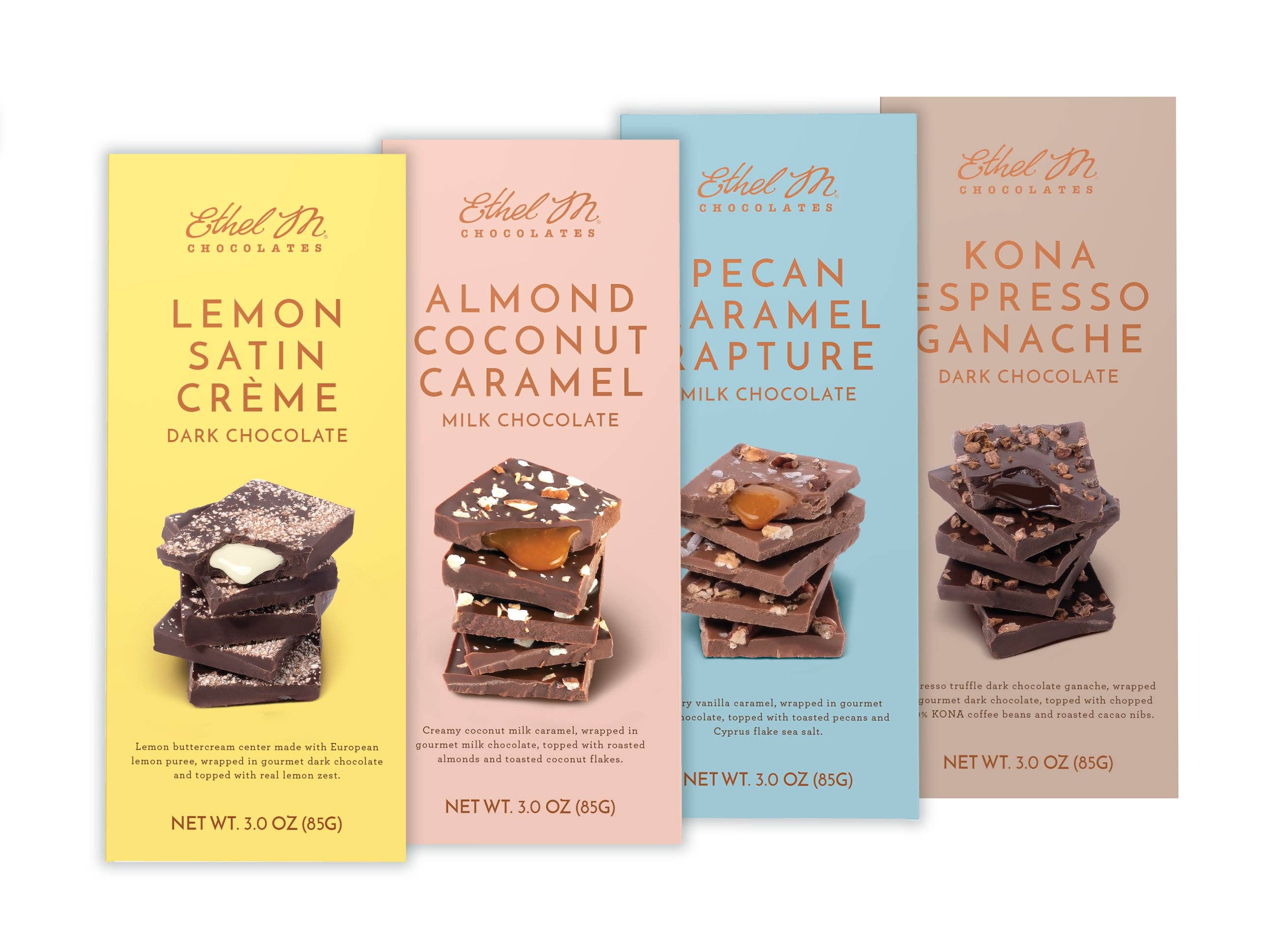 Ethel M Chocolates - Wholesale Chocolate Bar - GOURMET LEMON SATIN CRÈME DARK CHOCOLATE TABLET BAR5