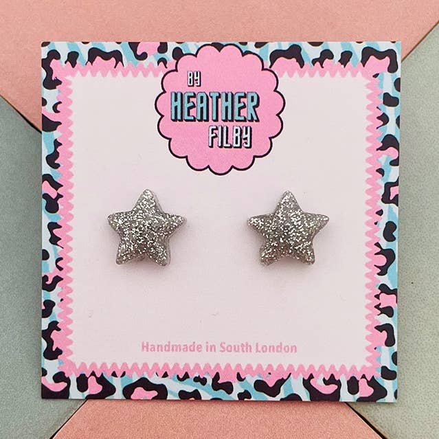 Brincos de Estrela com Purpurina (MAIS CORES) - Mais Vendido por atacado de By Heather Filby