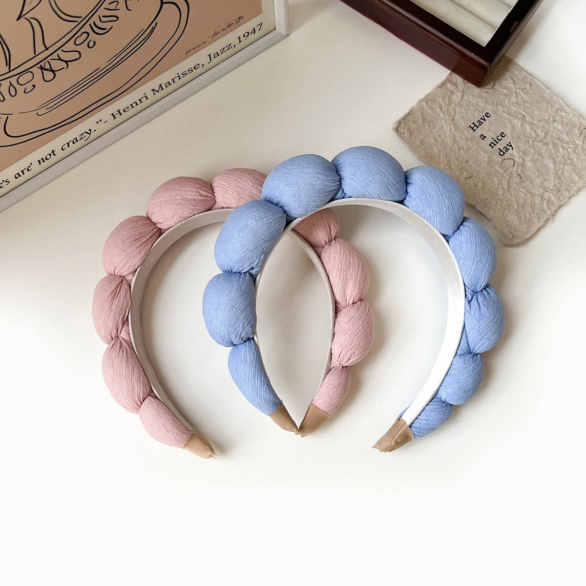 Dipped Shop – wholesale Spa-pannband – Sponge Twist Clouds Hårband DPJH89