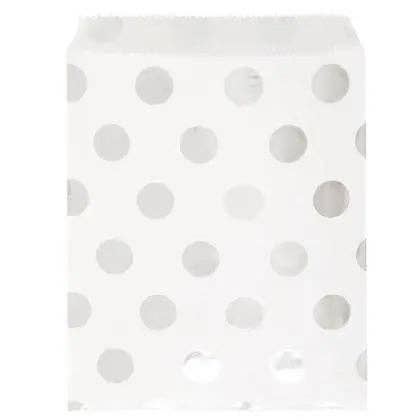 Silver Polka Dot Paper Cookie Bags for wholesale by Party Expo, LLC