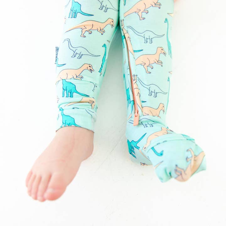 Dreamiere – wholesale Sleepsuit – Baby – Land Before Bedtime Dinosaur Baby Bamboo Pajamas Convertible Footie - Jurassic Jungle7