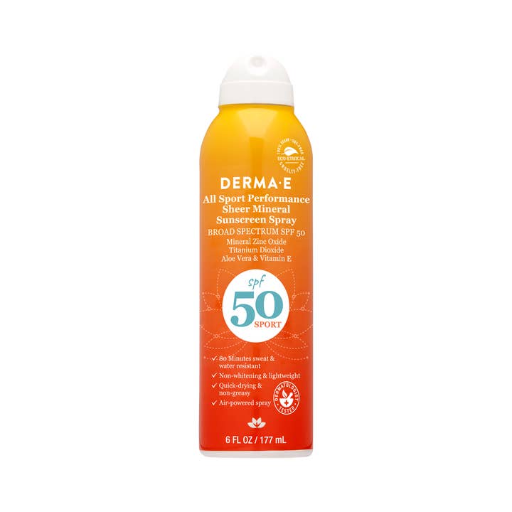 All Sport Performance Sheer Mineral Sunscreen Spray SPF 50 for wholesale by DERMA E