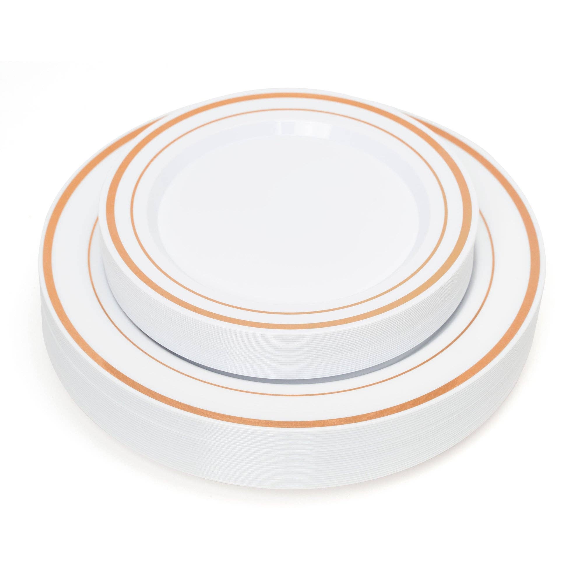 Or rose Assiettes jetables de luxe - Lot de 50 - Or rose en vente sur Faire1