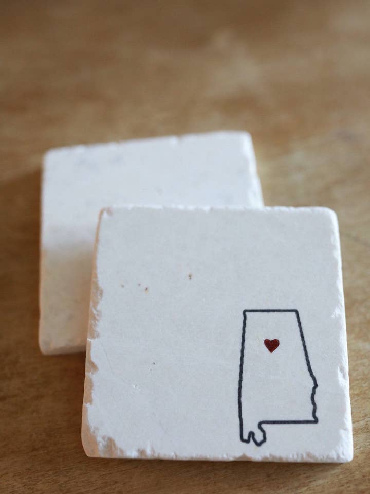 Alabama Marble Coaster for wholesale by Lace, Grace & Peonies Marble Coasters