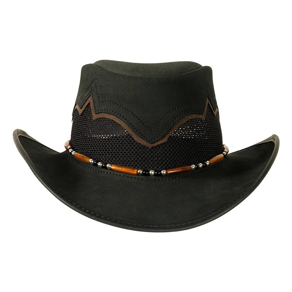 American Hat Makers – Chapéu de cowboy - Unissexo por atacado – Chapéu de Rede em Pele Genuína Outback - Estilo Sierra21