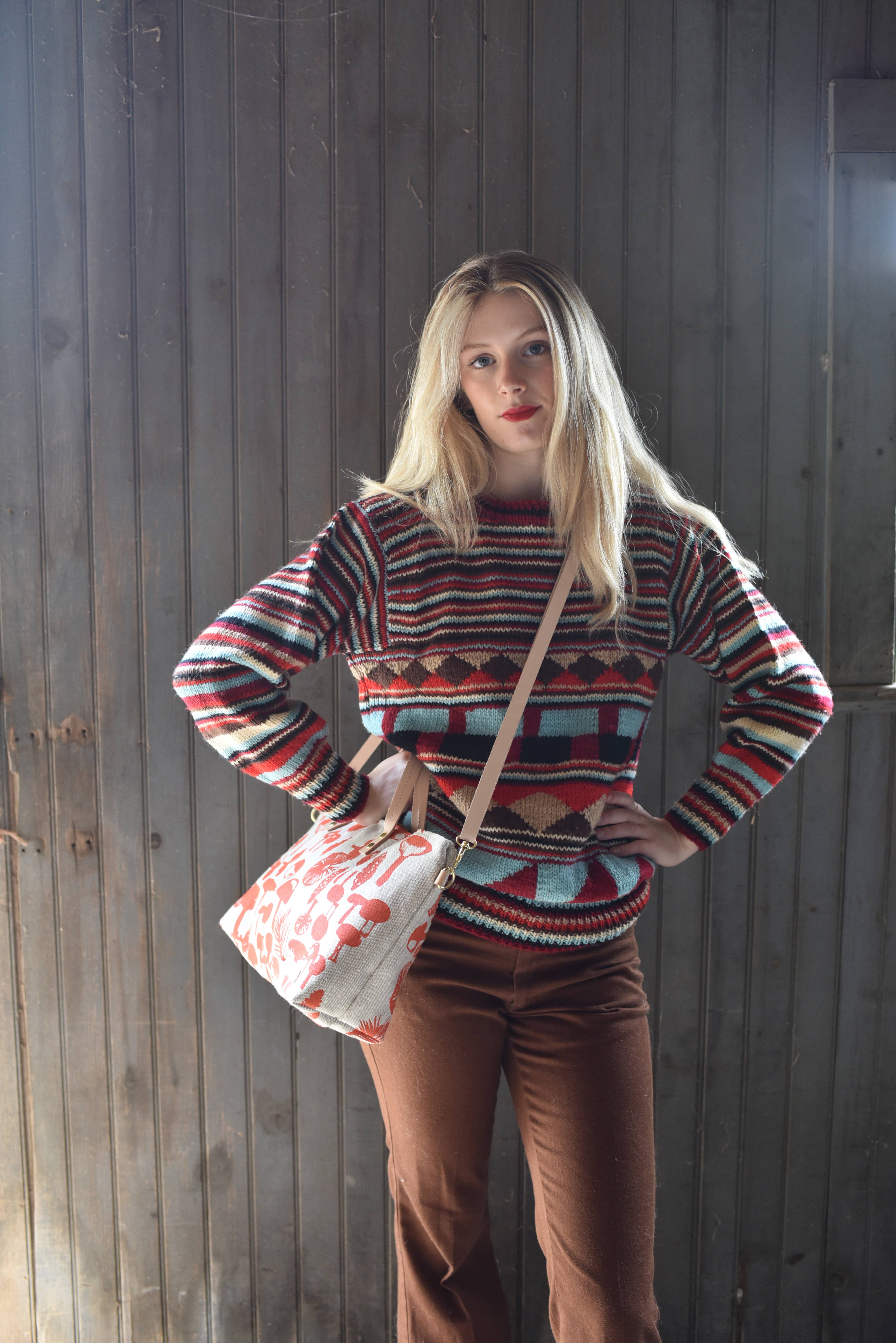 Erin Flett - Wholesale Satchel - Women's - Mushrooms Heavy Linen or Heavy Canvas Satchel Bag6