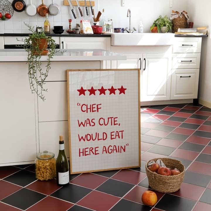Impression de cuisine Chef Was Cute pour la vente par Moonshine Prints
